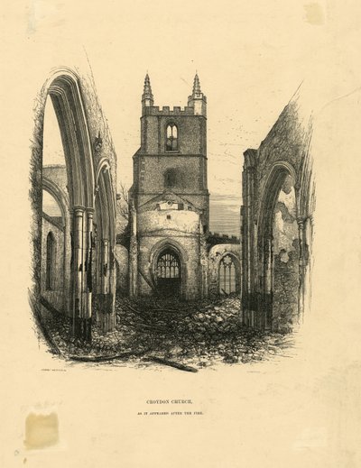 Chiesa di Croydon, come appariva dopo l